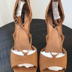 Lace up Izabella Rue cognac heels